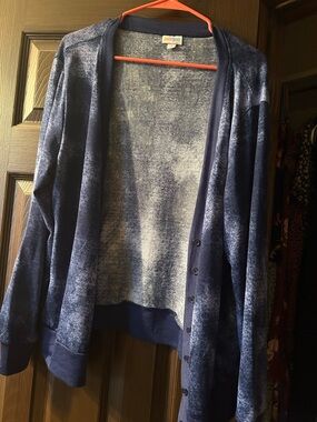LuLaRoe Tye-Dye Navy Blue Cardigan